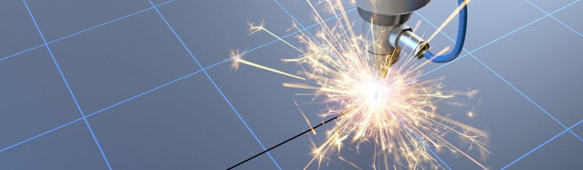 Industrial laser cutting of steel glowing 3D wire Industrial laser cutting of steel glowing 3D wire