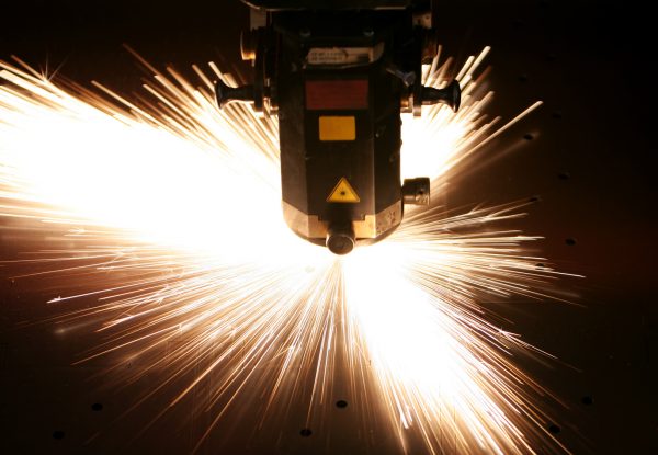 laser close-up Lasercutting close-up from metalwork industry.